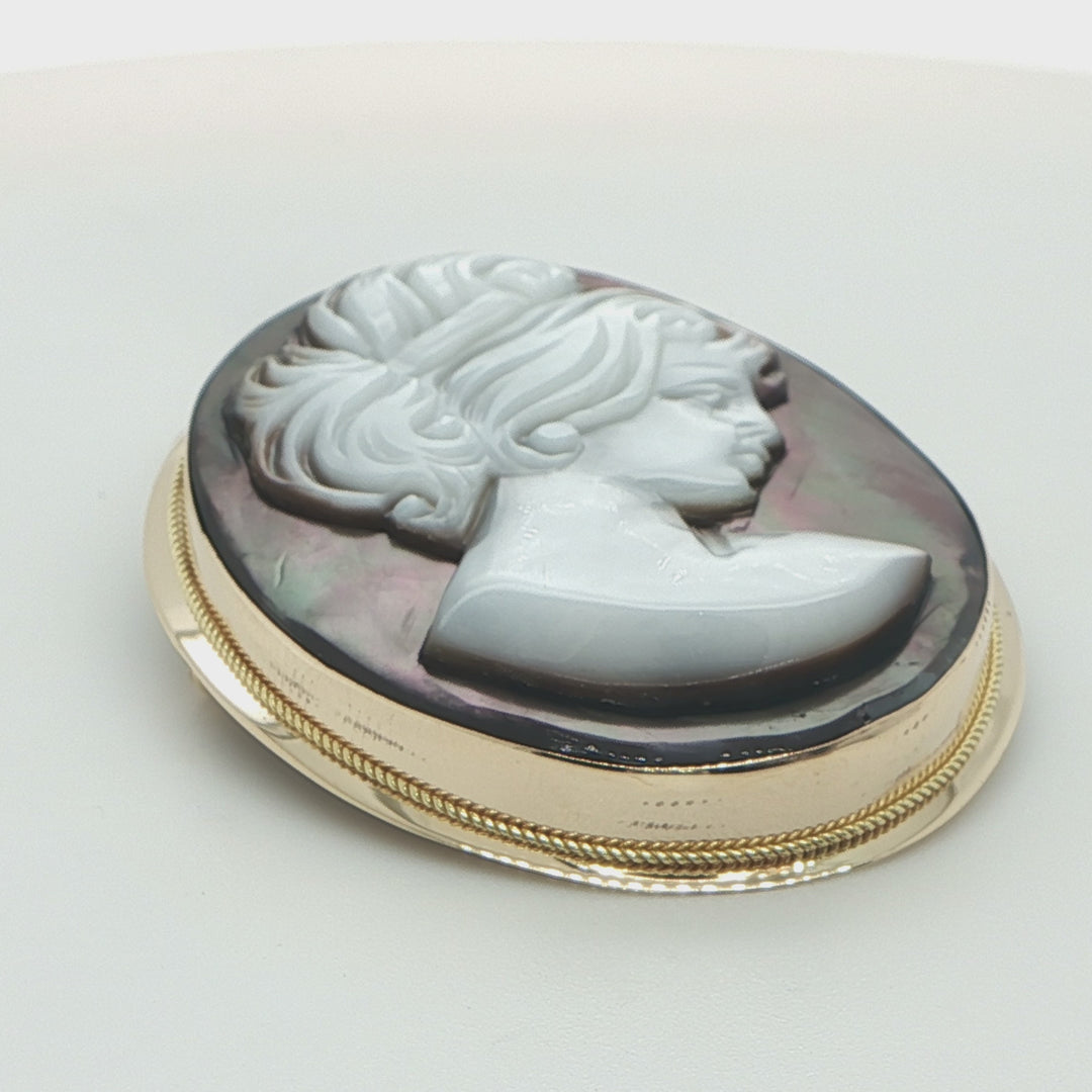 Mother-of-Pearl Cameo Pin & Pendant