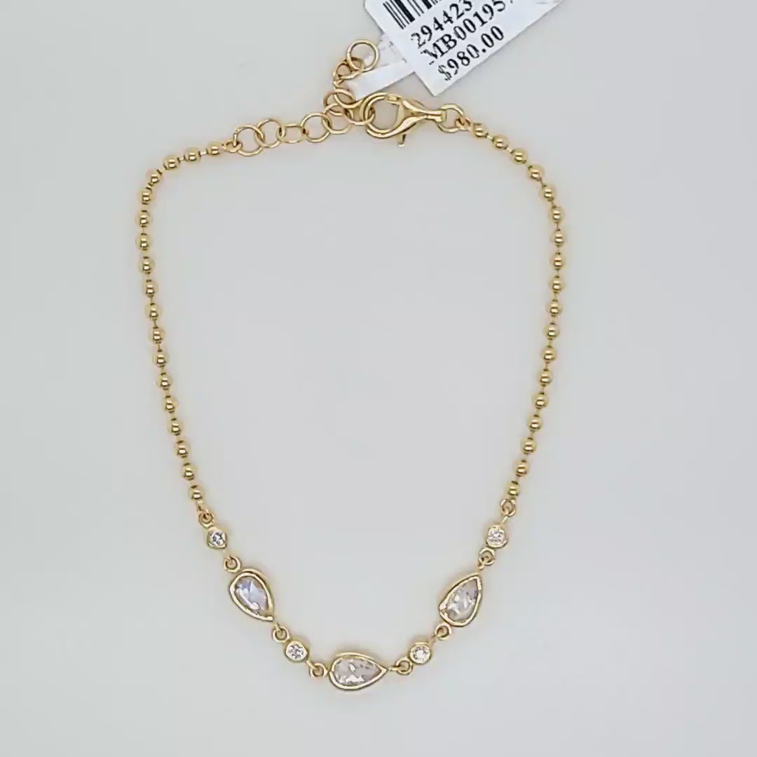 Pulsera de piedra lunar y diamantes