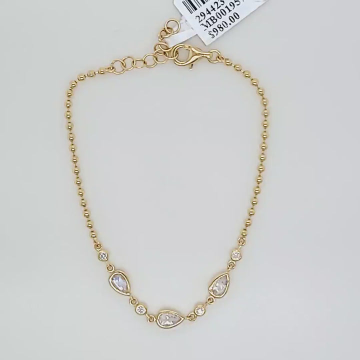 Pulsera de piedra lunar y diamantes