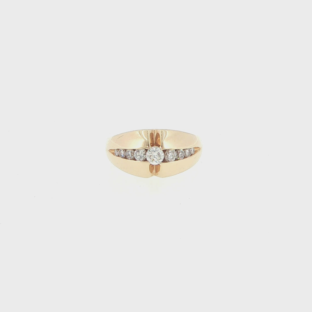 18K Yellow Gold Men's Diamond Ring