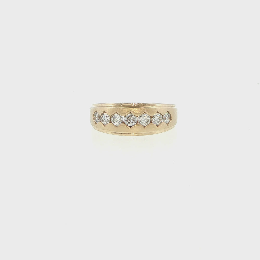 14K Yellow Gold Men's Diamond Band