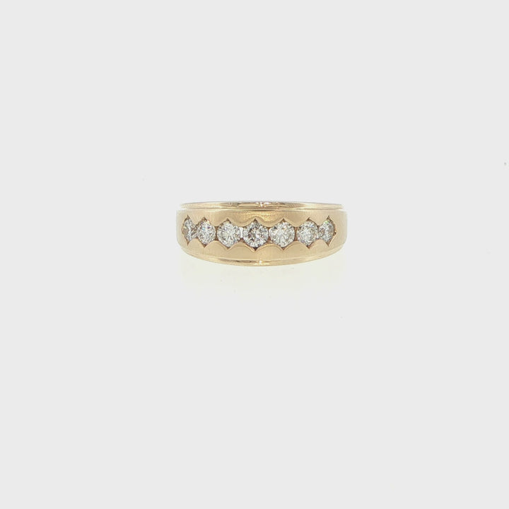 14K Yellow Gold Men's Diamond Band