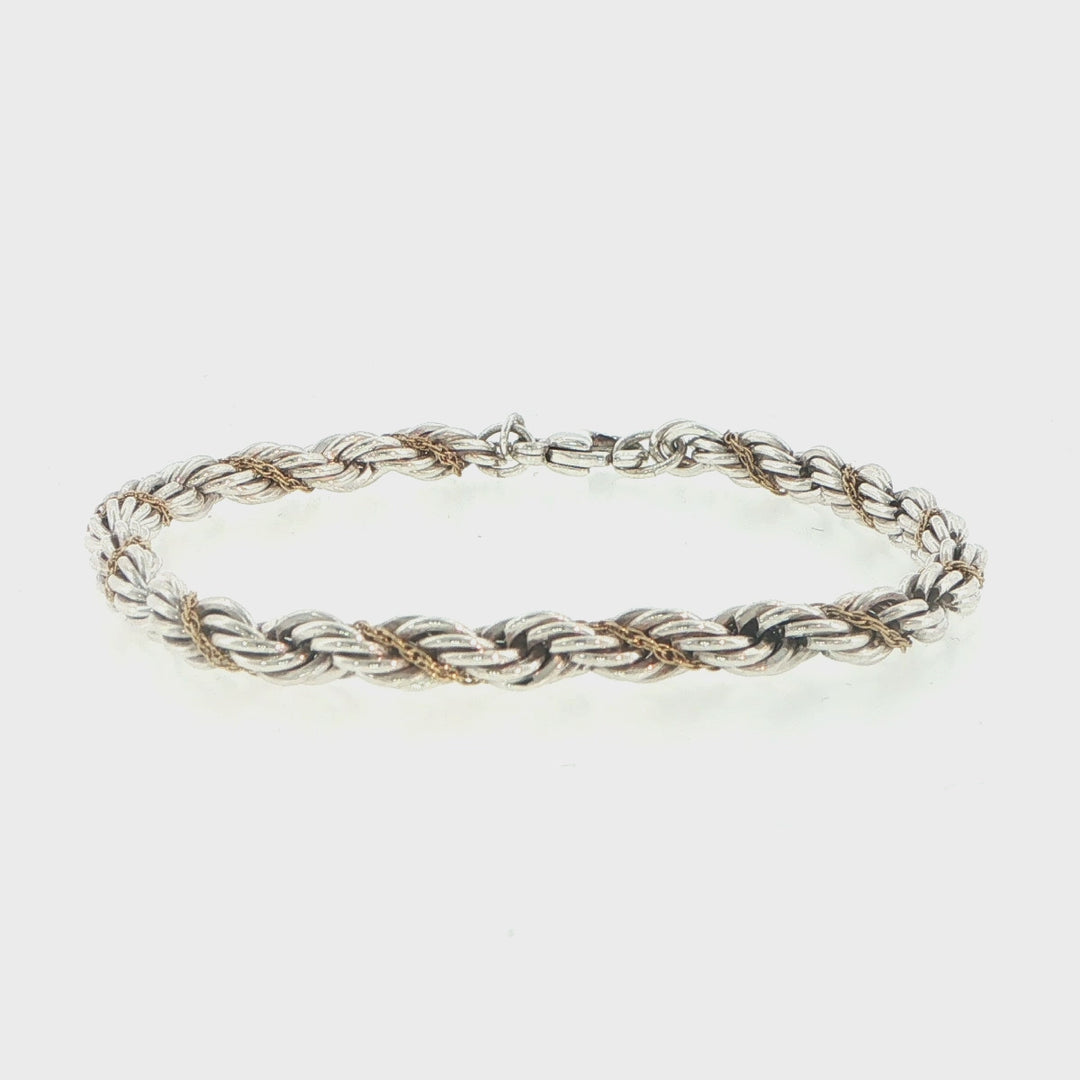 Tiffany & Co. 18K Yellow Gold & Sterling Silver Rope Bracelet