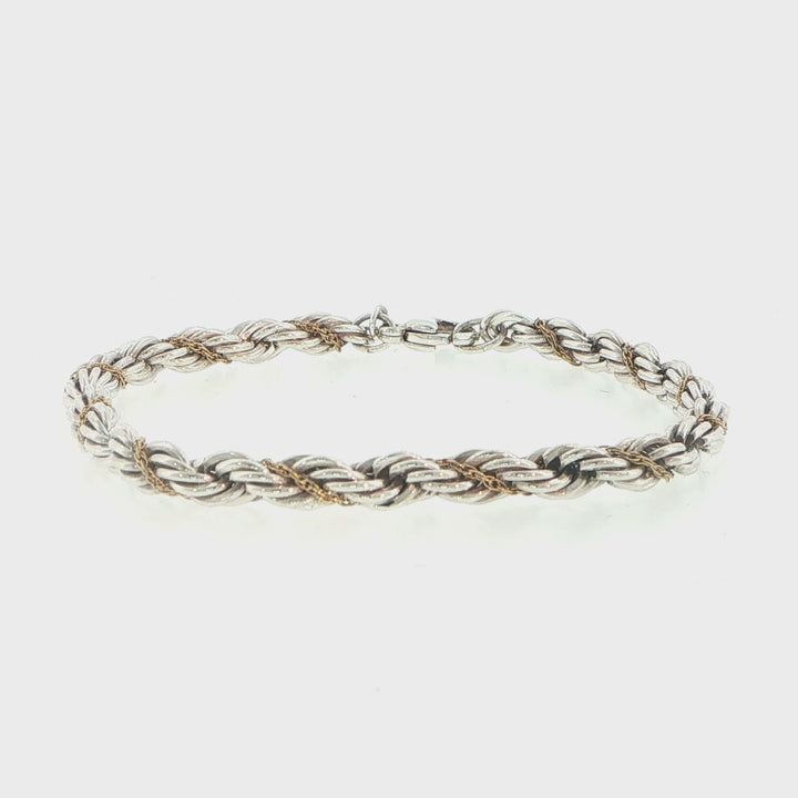 Tiffany & Co. 18K Yellow Gold & Sterling Silver Rope Bracelet