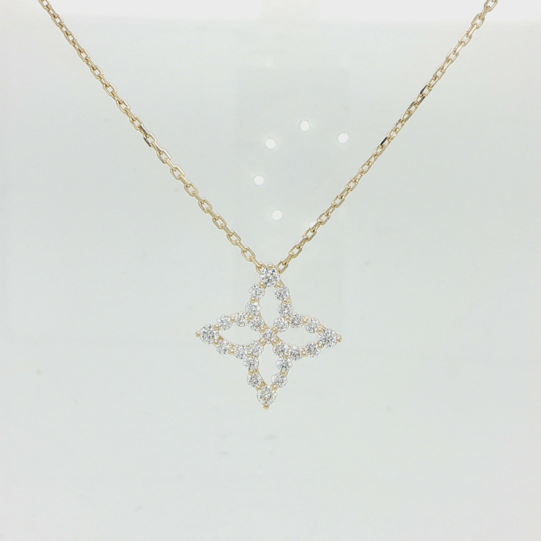 Roberto Coin Princess Outline Tapered Flower Necklace