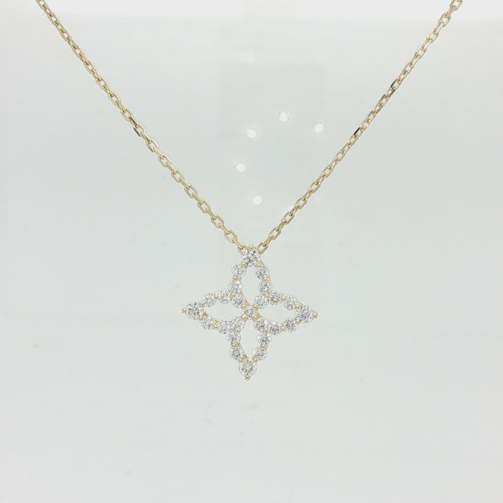 Roberto Coin Princess Outline Tapered Flower Necklace