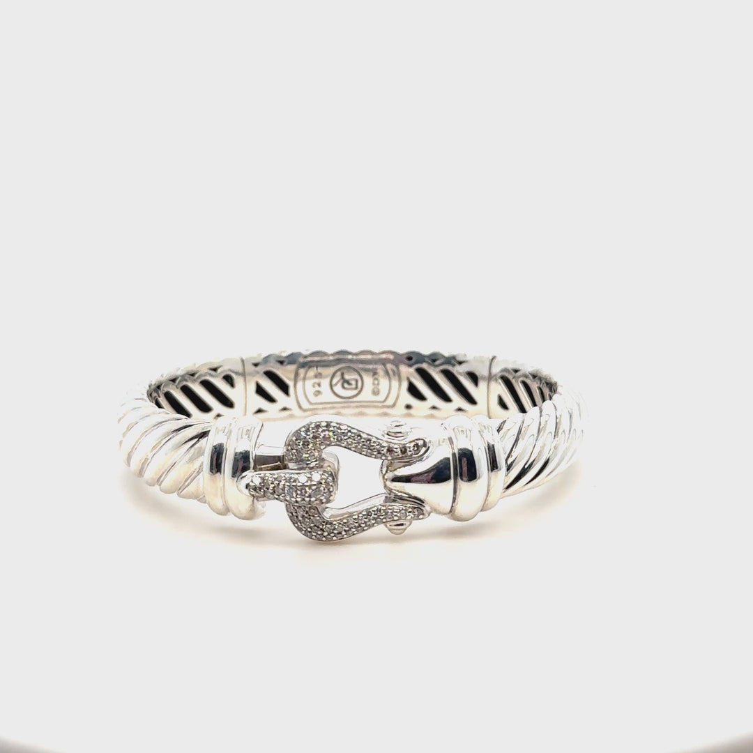 David Yurman Sterling Silver Diamond Bracelet