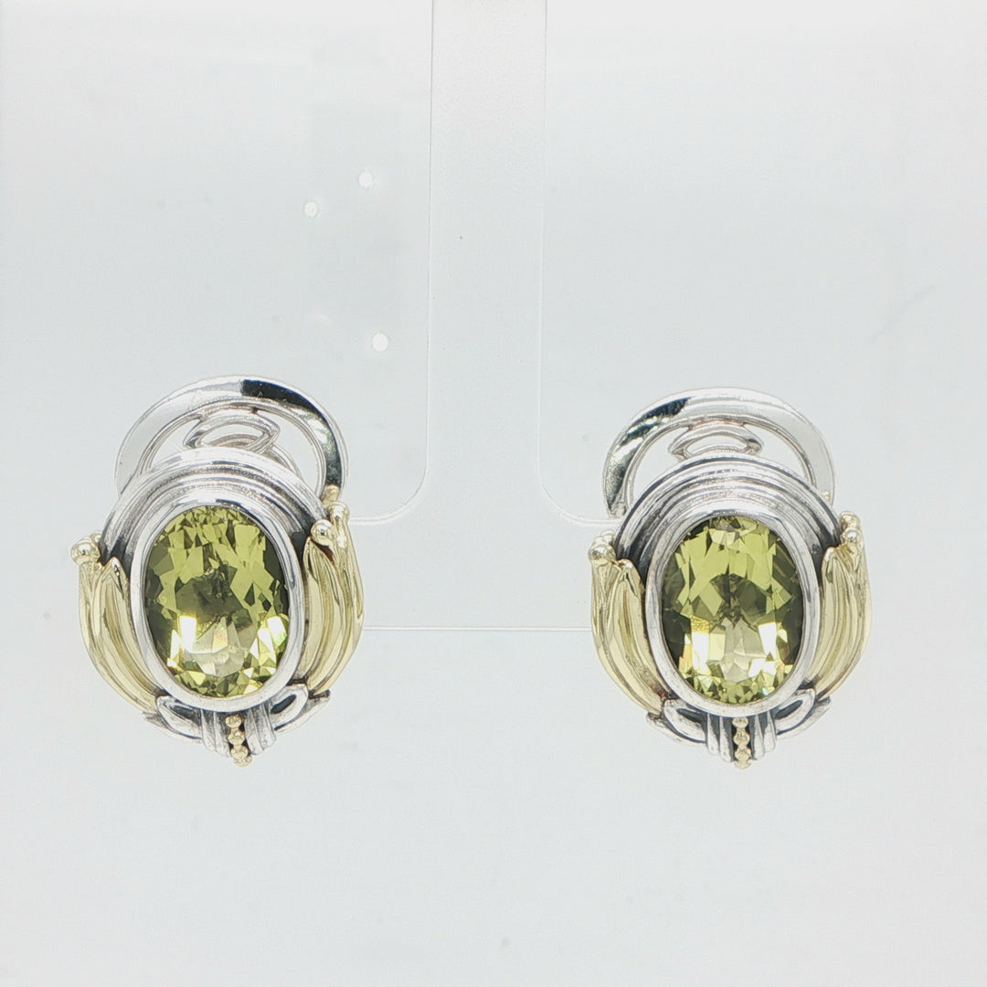 Lagos 18K Gold & Sterling Silver Oval Citrine Earrings