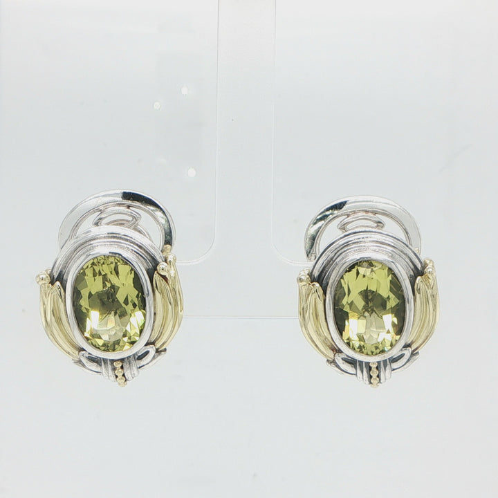Lagos 18K Gold & Sterling Silver Oval Citrine Earrings
