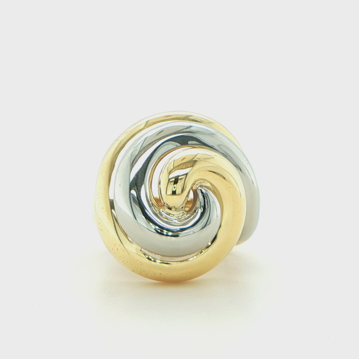 18K White & Yellow Gold Swirl Ring