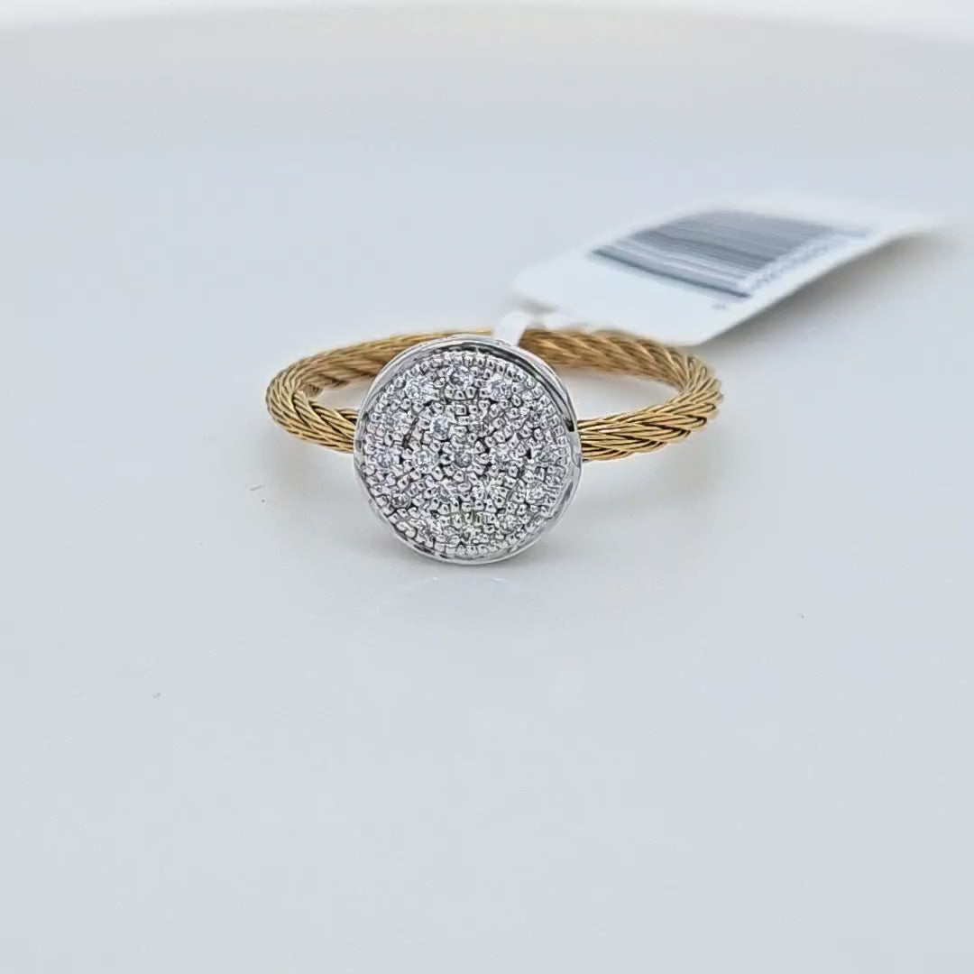 Yellow Cable Taking Shapes Disc Ring