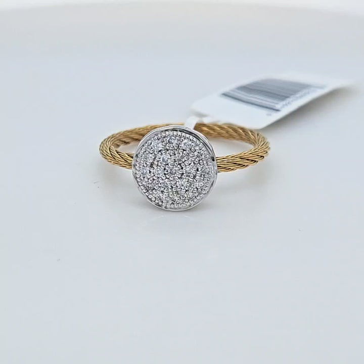 Yellow Cable Taking Shapes Disc Ring