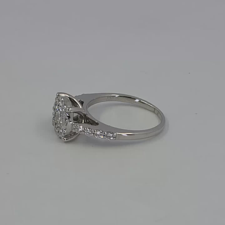 1.04 Carat Illusion Set Diamond Engagement Ring