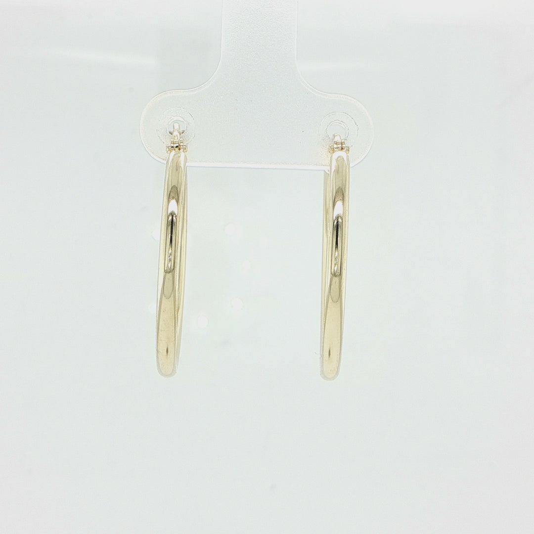 14K Yellow Gold Polished Hoop Earrings