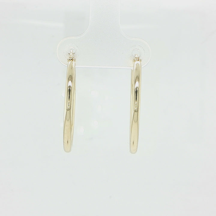 14K Yellow Gold Polished Hoop Earrings