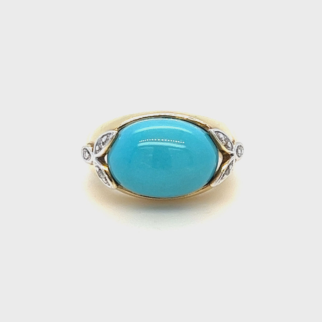 Turquoise and Diamond Ring