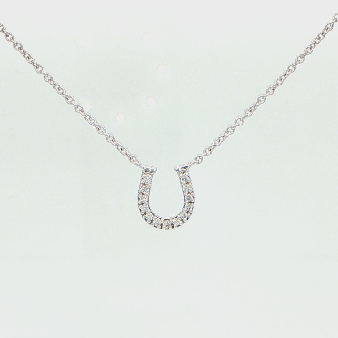 Tiffany & Co. 18K White Gold Diamond Horseshoe Necklace