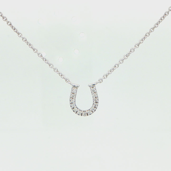 Tiffany & Co. 18K White Gold Diamond Horseshoe Necklace