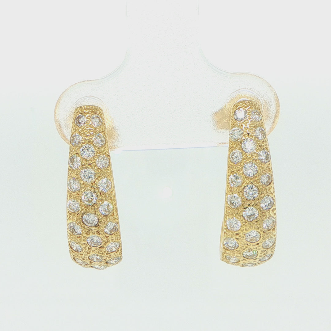 14K Yellow Gold Diamond Shrimp Earrings