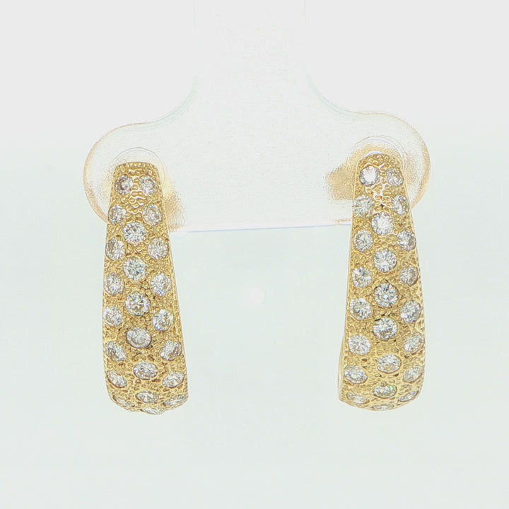 14K Yellow Gold Diamond Shrimp Earrings
