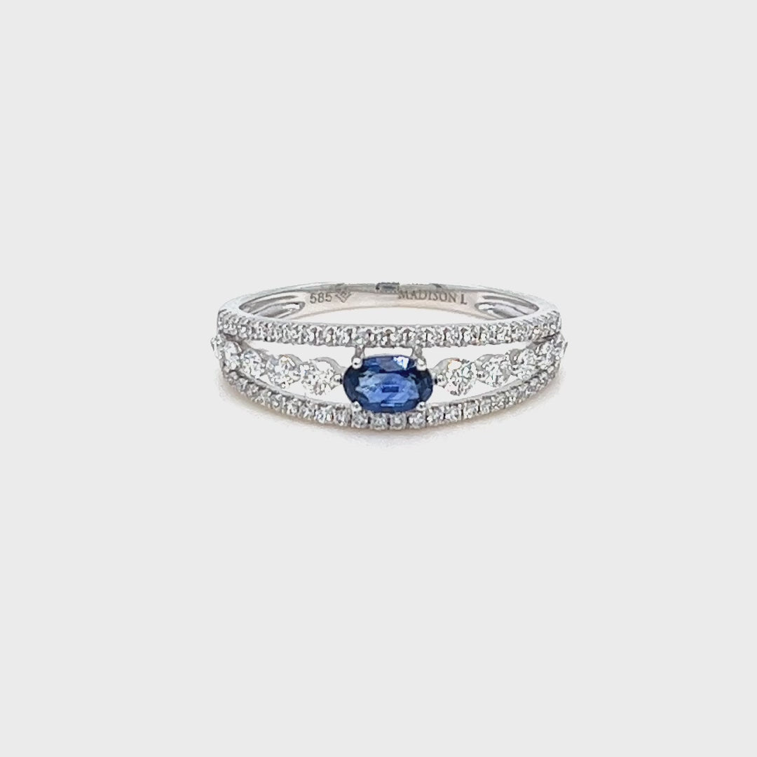Sapphire and Diamond Stack Ring
