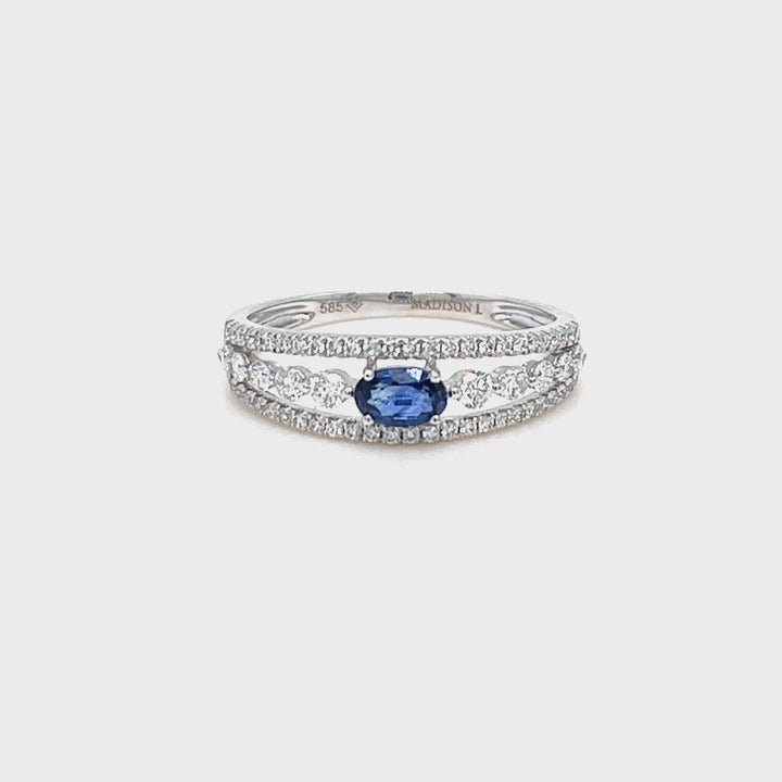 Sapphire and Diamond Stack Ring