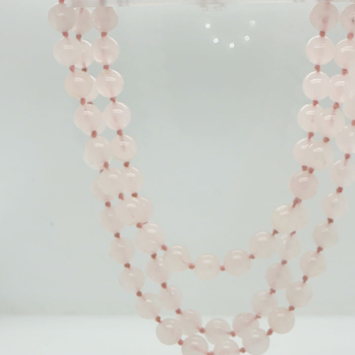 Rose Quartz Endless Knotted Necklace