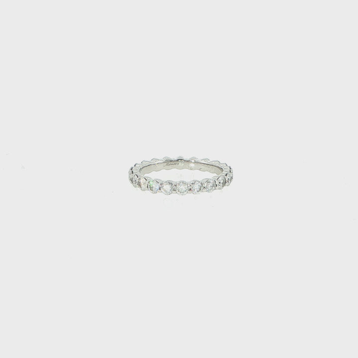 Memoire Platinum Shared Prong Diamond Eternity Band