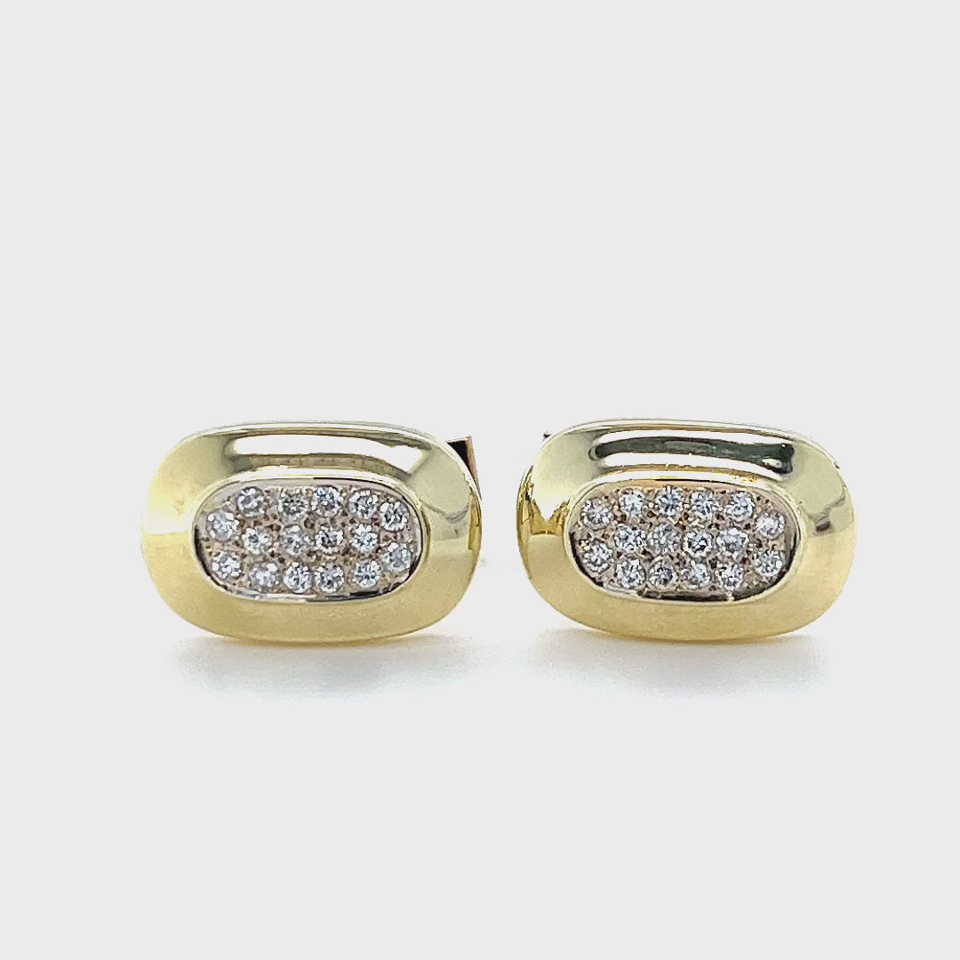 Oval Pave Diamond Cufflinks