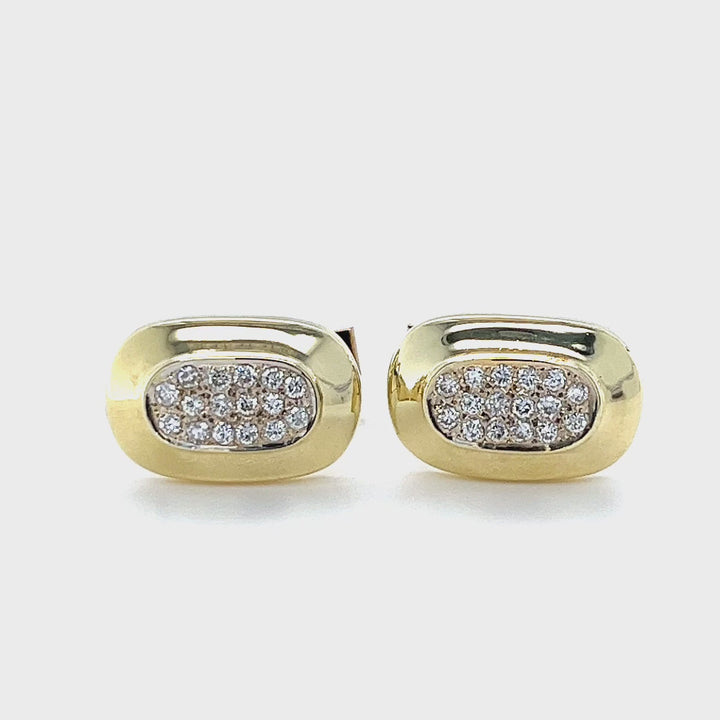 Oval Pave Diamond Cufflinks