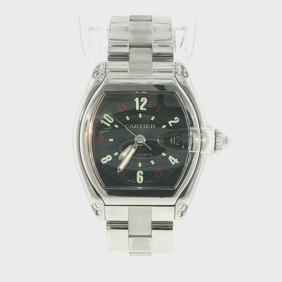 Cartier Roadster Stainless Steel Automatic Roulette Dial Watch 2510