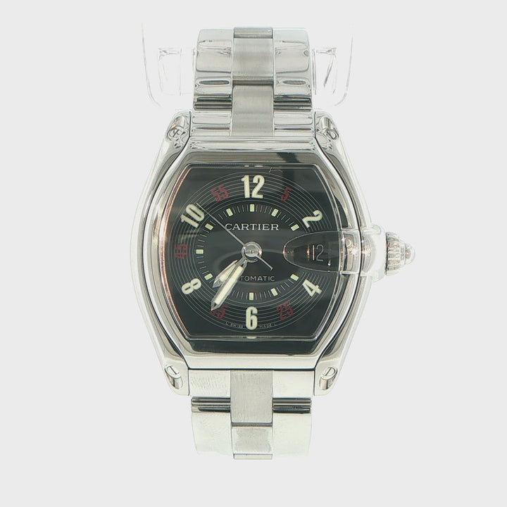 Cartier Roadster Stainless Steel Automatic Roulette Dial Watch 2510