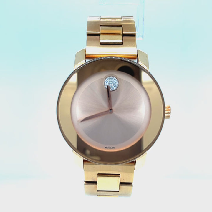 Movado Bold 36mm Rose Tone Quartz Watch