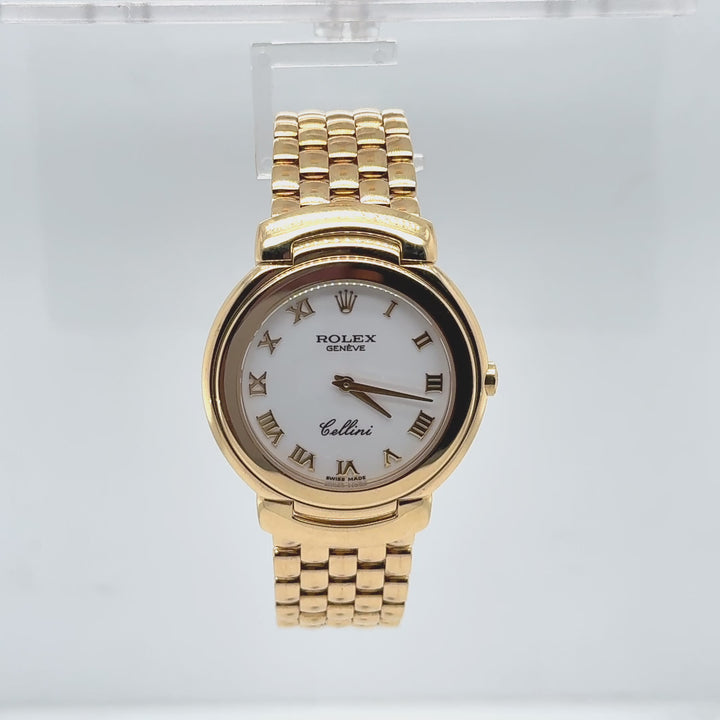 32mm Rolex Cellini 18K Yellow Gold Quartz Watch