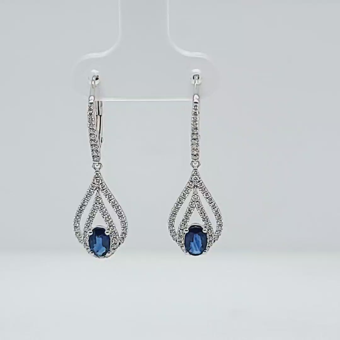 Sapphire and Diamond Drop Earrings