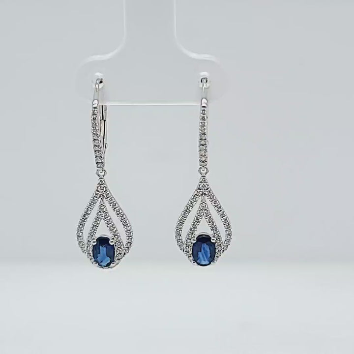 Sapphire and Diamond Drop Earrings