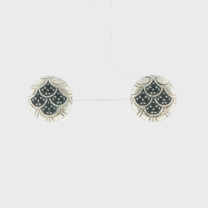 John Hardy Naga Sterling Silver Black Sapphire Stud Earrings