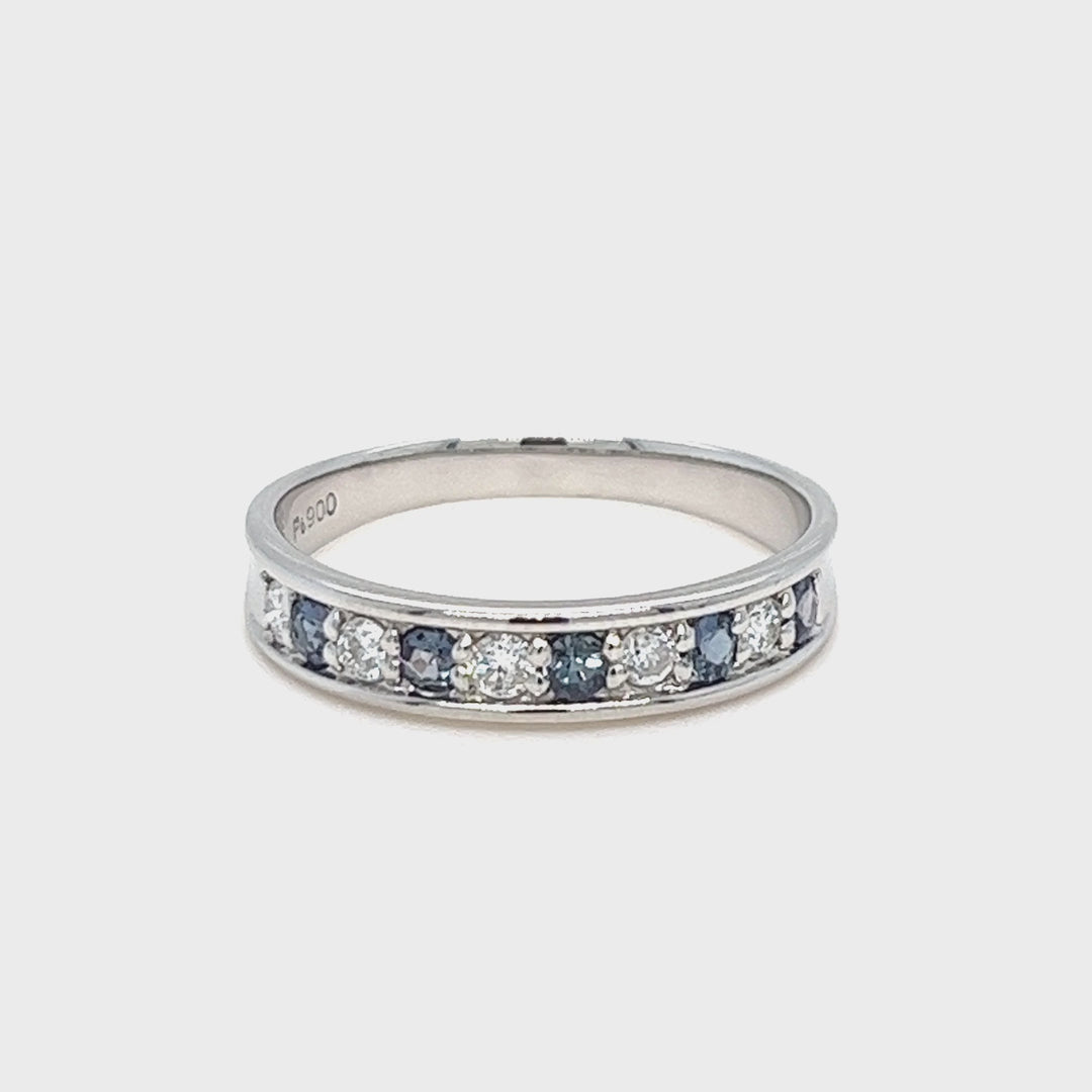 Platinum Brazilian Alexandrite & Diamond Band