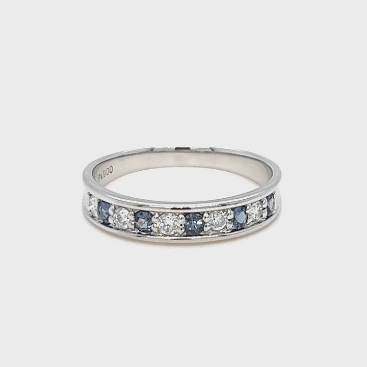 Platinum Brazilian Alexandrite & Diamond Band