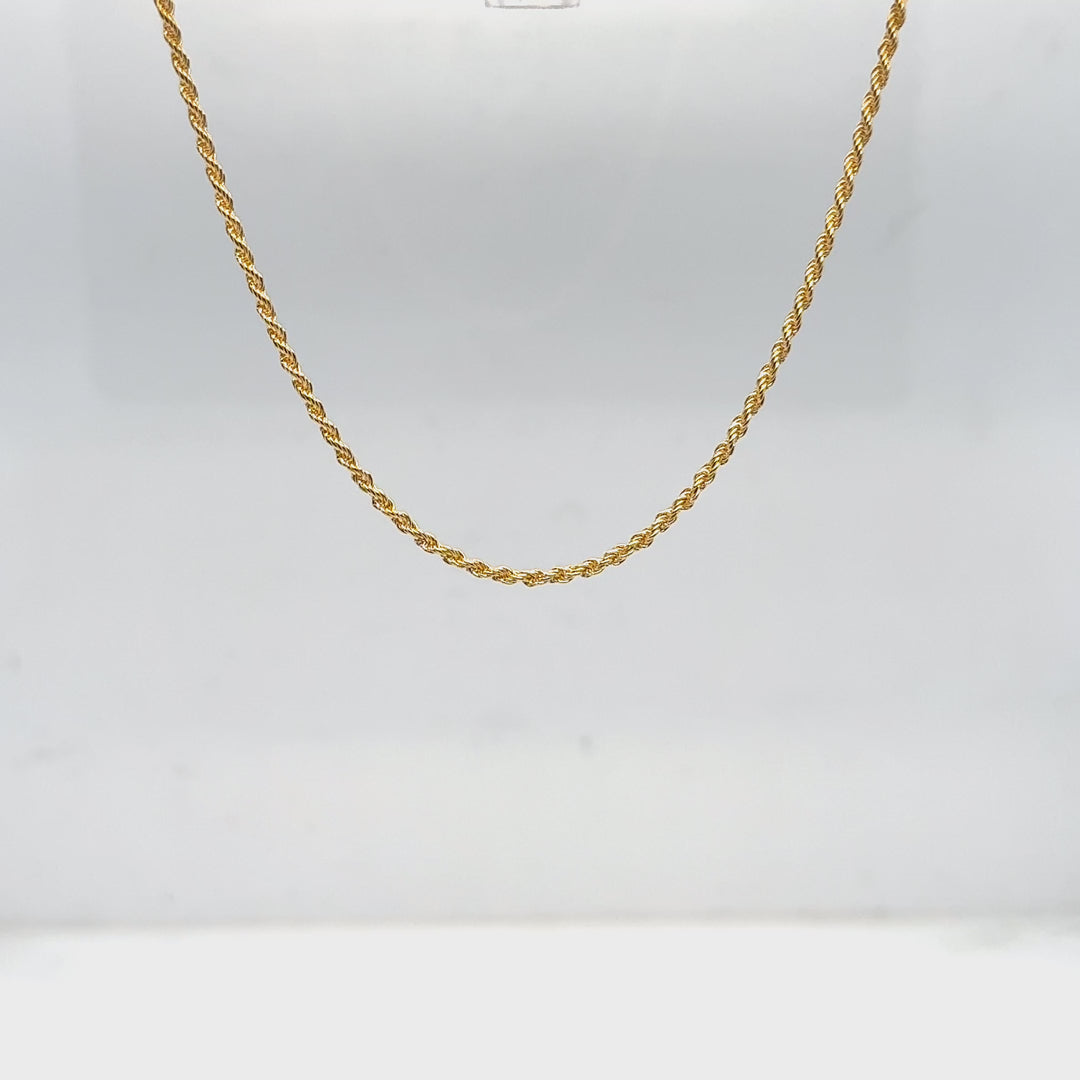 18K Yellow Gold Rope Chain Necklace
