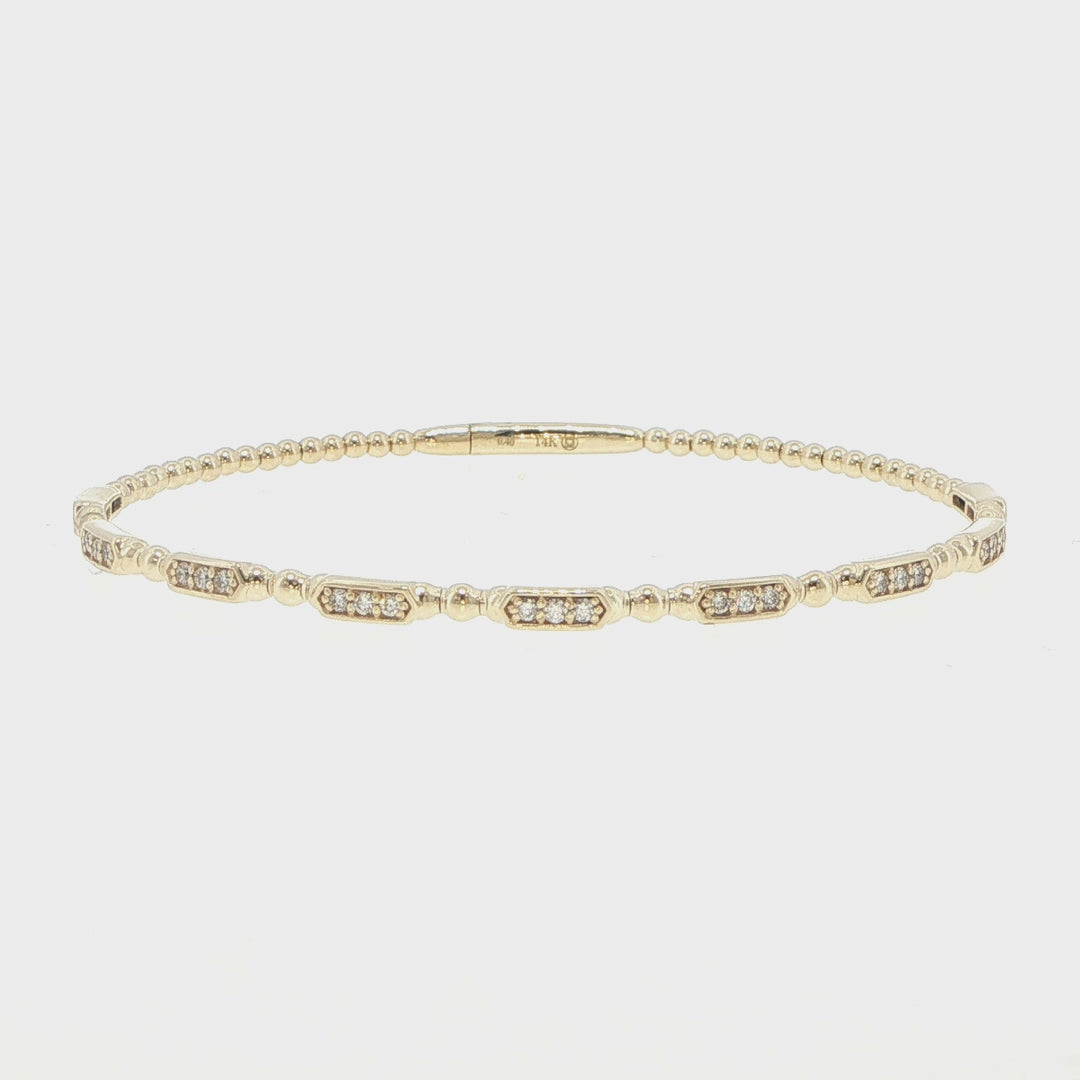 14K Yellow Gold Diamond Station Bracelet