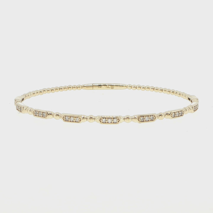 14K Yellow Gold Diamond Station Bracelet