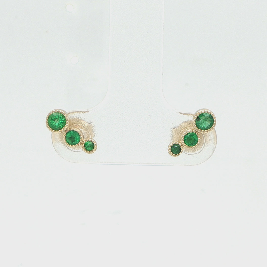 14K Yellow Gold Emerald Ear Crawler