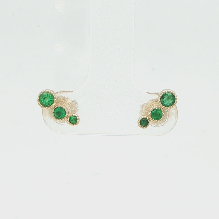 14K Yellow Gold Emerald Ear Crawler