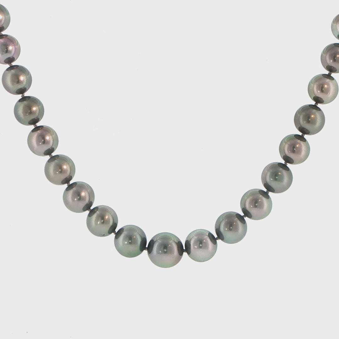 14K White Gold Tahitian Cultured Pearl Necklace