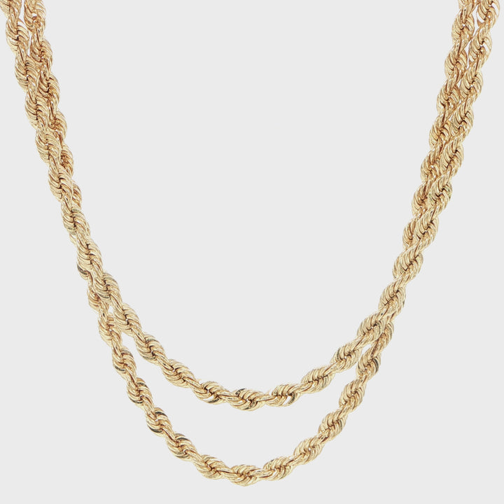 14K Yellow Gold Rope Chain Necklace