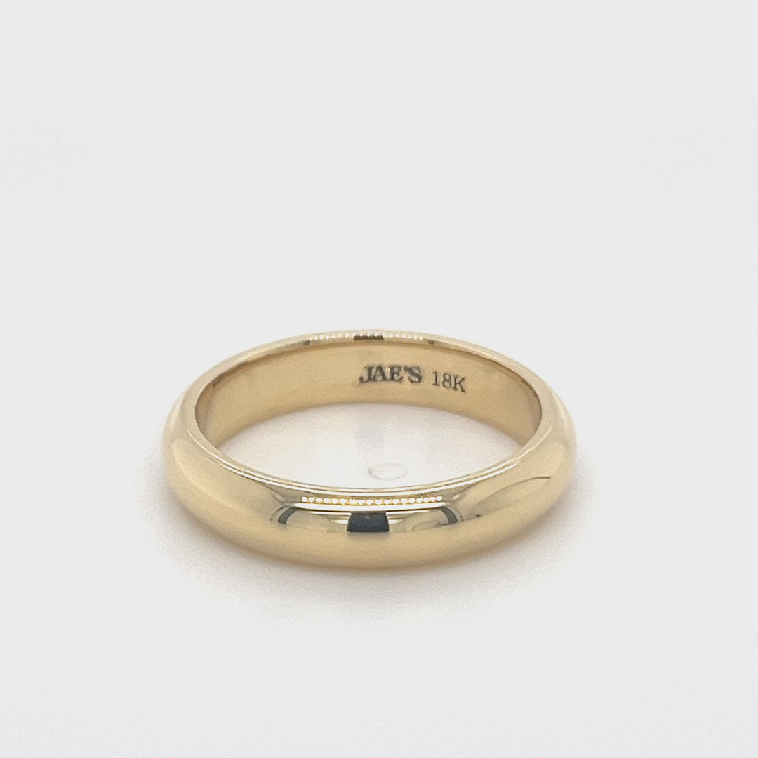 18K Yellow Gold 4mm Comfort Fit Band