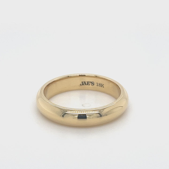 18K Yellow Gold 4mm Comfort Fit Band
