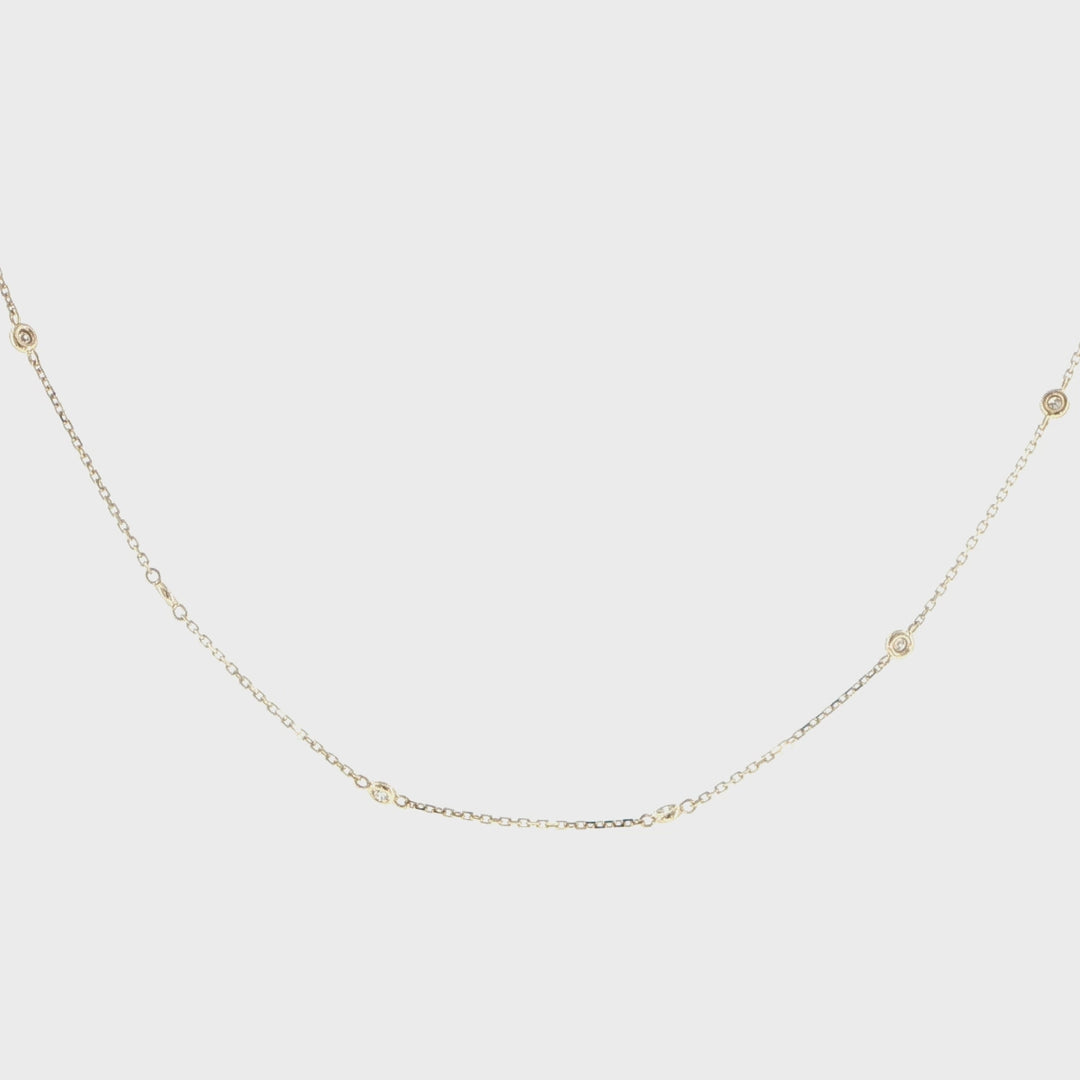 14K Yellow Gold Diamond by the Yard Necklace