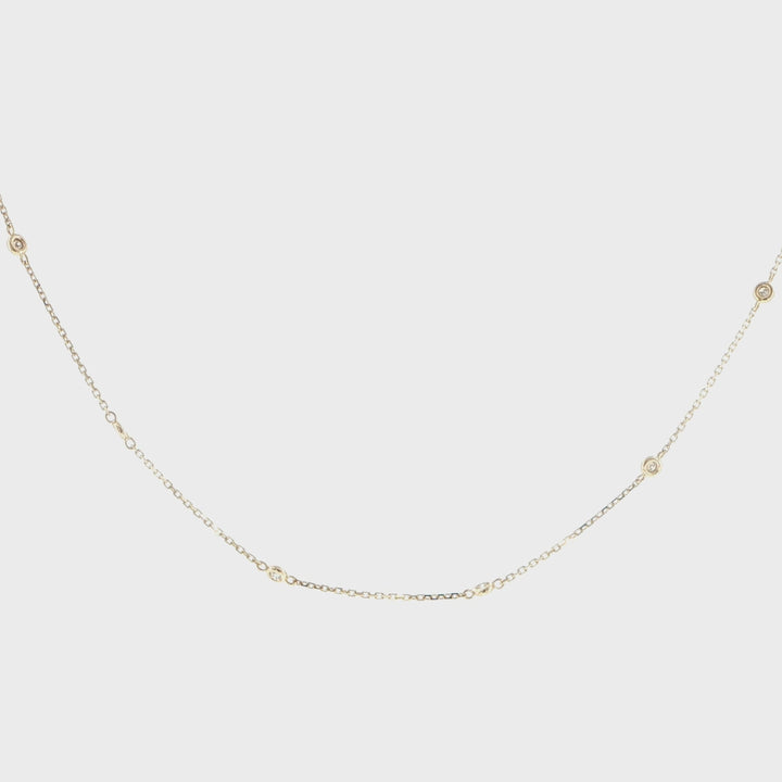 14K Yellow Gold Diamond by the Yard Necklace